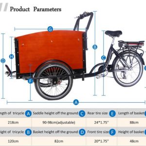 KK6010 Electric Cargo Trike Physical Size